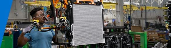 man with radiator system